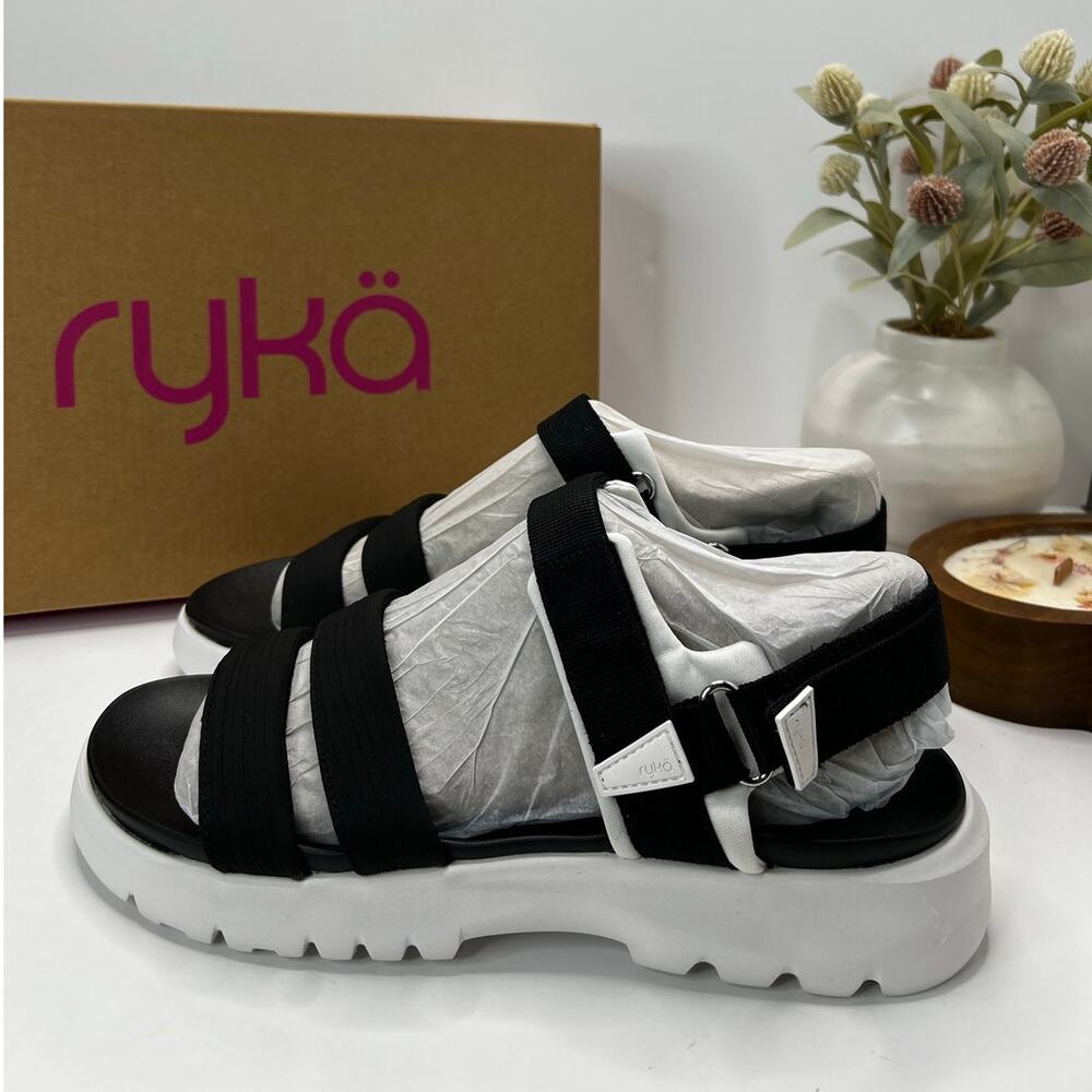 Ryka Beyond Sport Comfort Sandals Black Women 11M Tried On J3089F1001